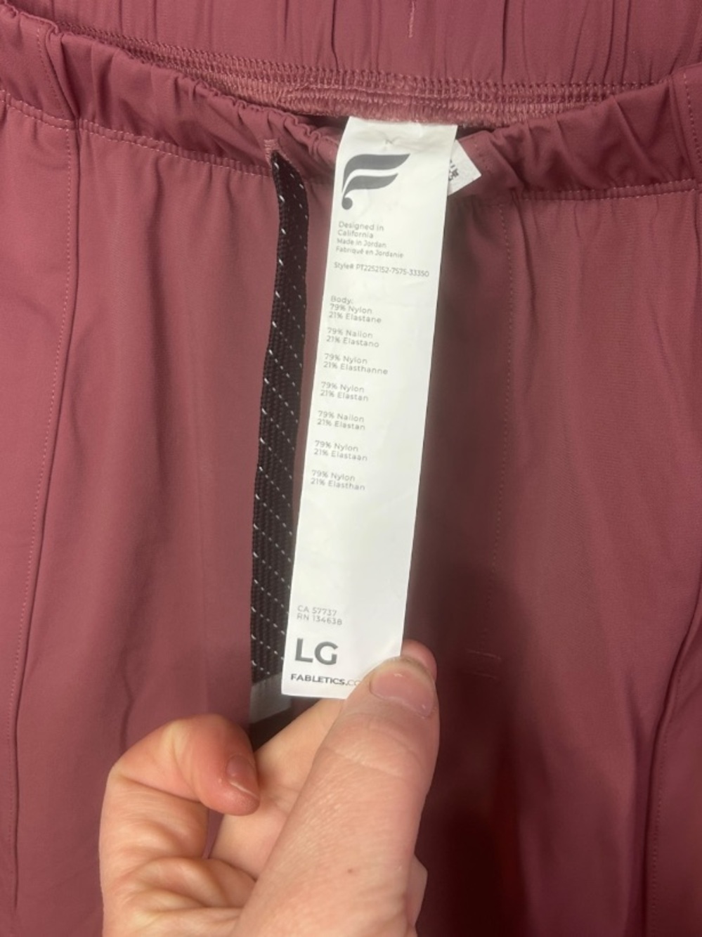 Fabletics Men's The One Jogger Moonlight Mauve/Oxblood Large - Picture 2 of 11